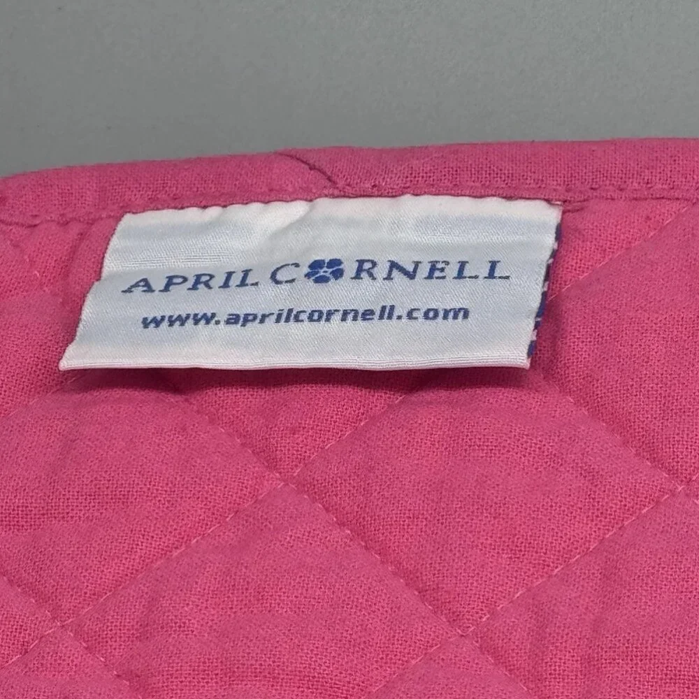 x4 April Cornell Cottage Rose Pink Floral Quilted Placemat Set Cotton Easter NEW